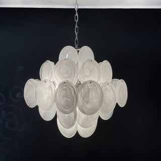 Vintage Murano White Glass Chandelier