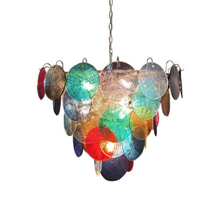 Elegant Murano Disc Multicolored Chandelier