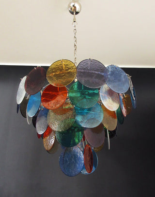 Elegant Murano Disc Multicolored Chandelier