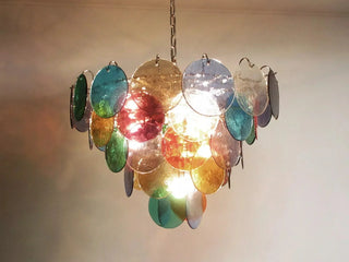 Colorful Disk Glass Round Chandelier