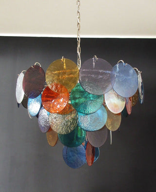 Elegant Murano Disc Multicolored Chandelier