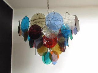 Elegant Murano Disc Multicolored Chandelier