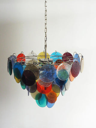 Elegant Murano Disc Multicolored Chandelier