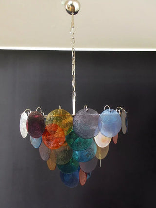 Elegant Murano Disc Multicolored Chandelier