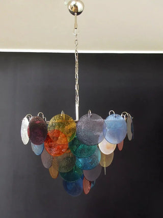 Colorful Disk Glass Round Chandelier