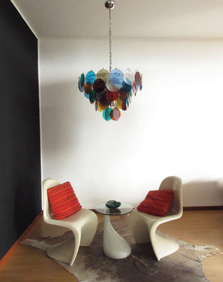 Elegant Murano Disc Multicolored Chandelier