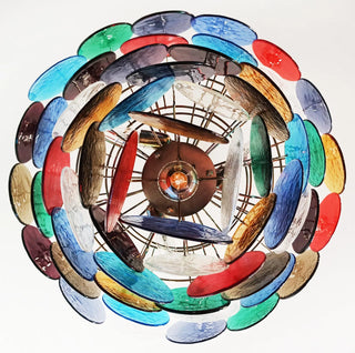 Colorful Disk Glass Round Chandelier