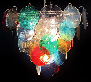 Elegant Murano Disc Multicolored Chandelier