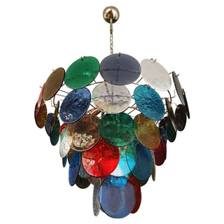 Colorful Disk Glass Round Chandelier