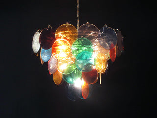 Elegant Murano Disc Multicolored Chandelier