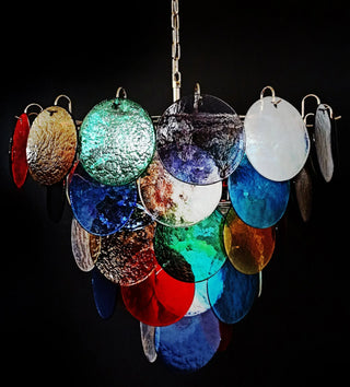 Colorful Disk Glass Round Chandelier