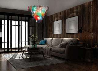 Elegant Murano Disc Multicolored Chandelier