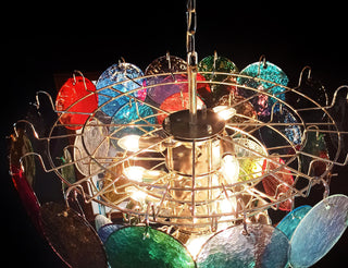 Elegant Murano Disc Multicolored Chandelier