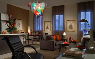 Colorful Disk Glass Round Chandelier