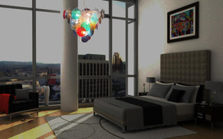 Elegant Murano Disc Multicolored Chandelier