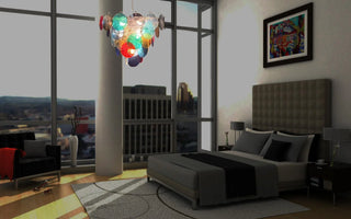 Colorful Disk Glass Round Chandelier