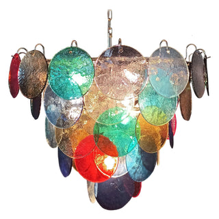 Elegant Murano Disc Multicolored Chandelier