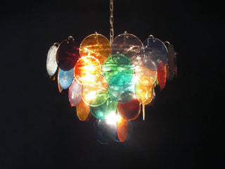 Colorful Disk Glass Round Chandelier