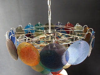 Elegant Murano Disc Multicolored Chandelier