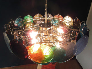 Elegant Murano Disc Multicolored Chandelier