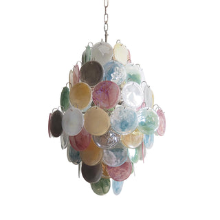 Vintage Murano Multicolored Disks Chandelier