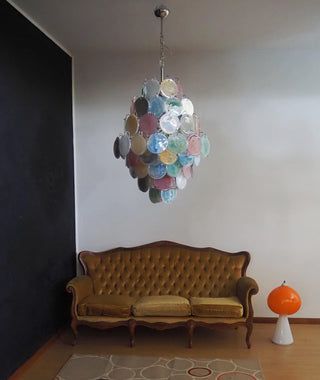 Vintage Murano Multicolored Disks Chandelier