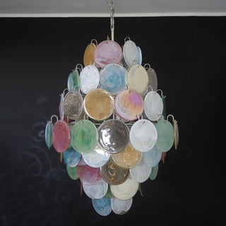 Vintage Murano Multicolored Disks Chandelier