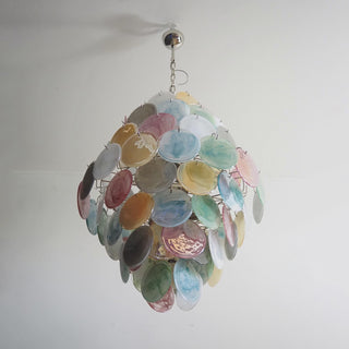 Vintage Murano Multicolored Disks Chandelier