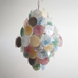 Vintage Murano Multicolored Disks Chandelier