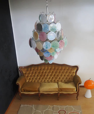 Vintage Murano Multicolored Disks Chandelier