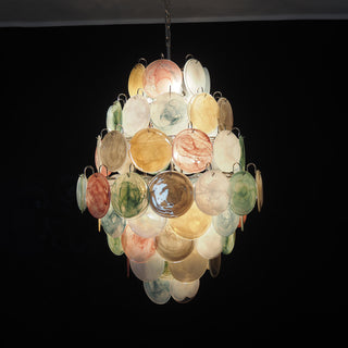 Vintage Murano Multicolored Disks Chandelier