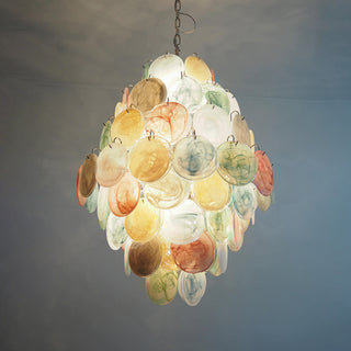 Vintage Murano Multicolored Disks Chandelier