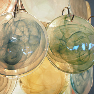 Vintage Murano Multicolored Disks Chandelier