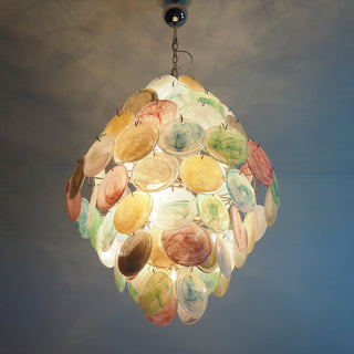 Vintage Murano Multicolored Disks Chandelier