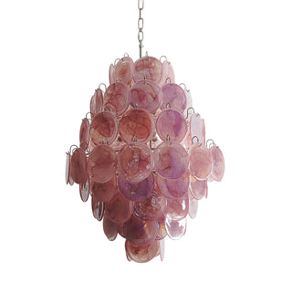 Vintage Murano Pink Disks Chandelier