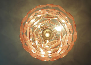 Vintage Murano Pink Disks Chandelier