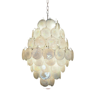 Vintage Murano White Disks Chandelier