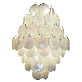 Vintage Murano White Disks Chandelier