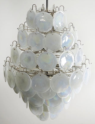 Vintage Murano White Disks Chandelier