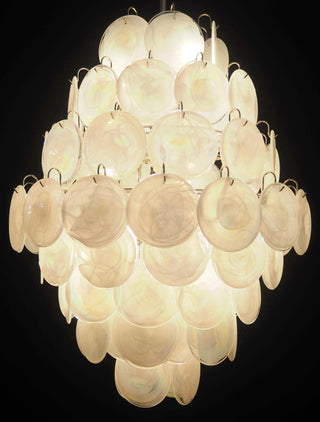 Vintage Murano White Disks Chandelier