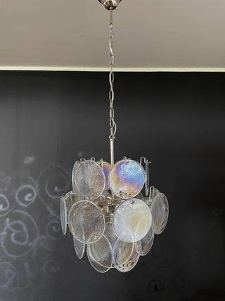 Vintage Murano Iridescent Glass Chandelier