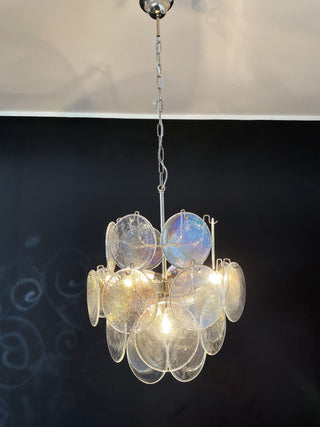 Vintage Murano Iridescent Glass Chandelier