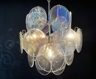 Vintage Murano Iridescent Glass Chandelier