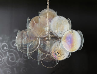 Vintage Murano Iridescent Glass Chandelier