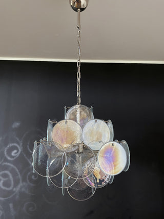 Vintage Murano Iridescent Glass Chandelier