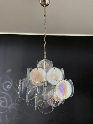 Vintage Murano Iridescent Glass Chandelier