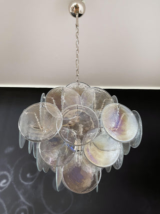 Vintage Murano Iridescent Glass Chandelier