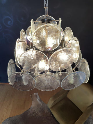 Vintage Murano Iridescent Glass Chandelier