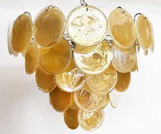 Elegant Murano Disc Gold Chandelier