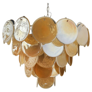 Gold Disk Glass Round Chandelier